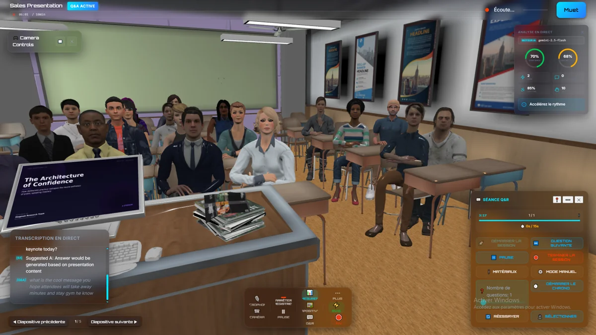 Stageum interactive Q&A practice with AI-powered audience engagement and real-time responses